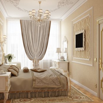 Визуализация спальни в стиле барокко